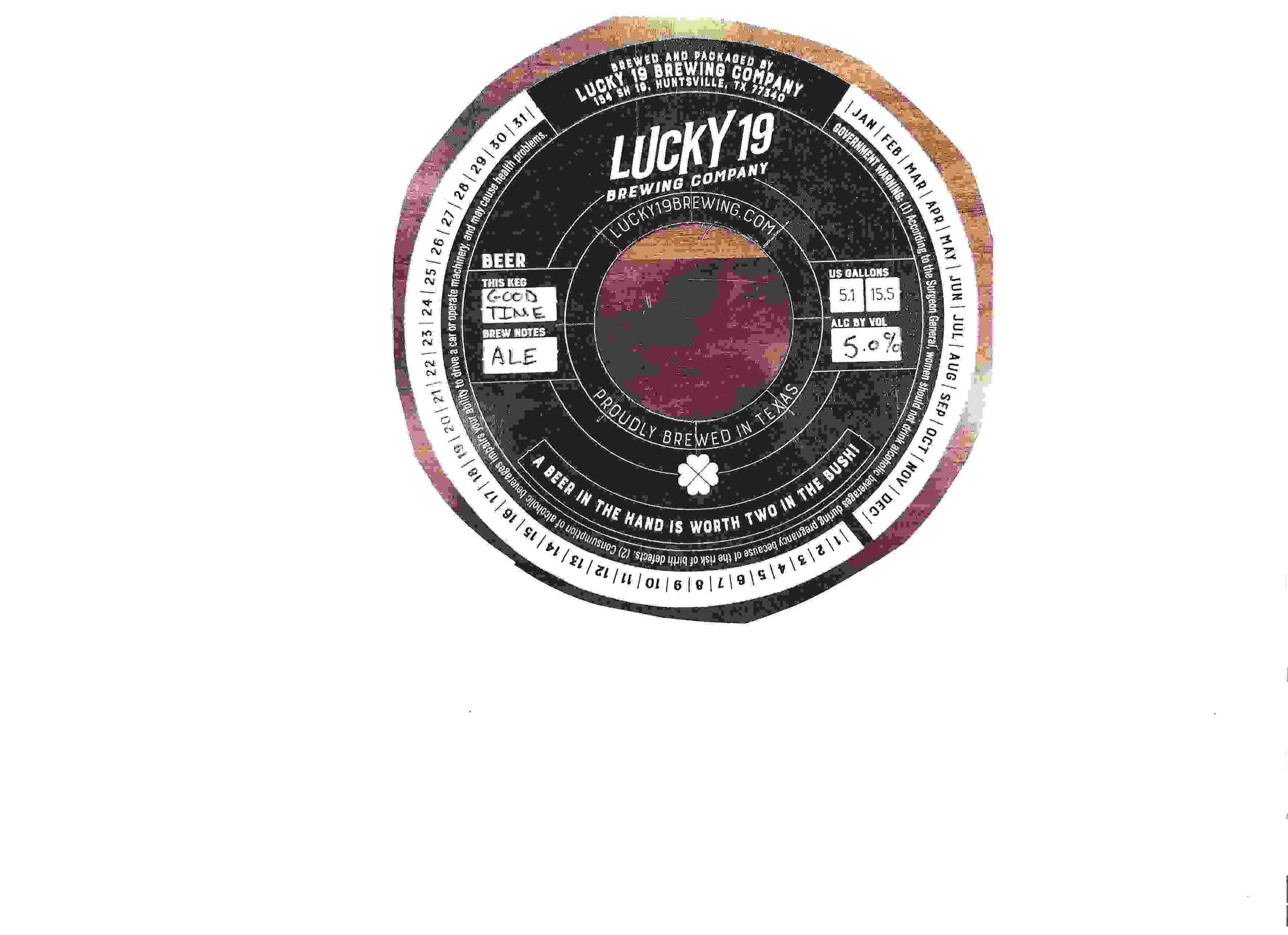 TABC label artwork for GOOD TIME ALE