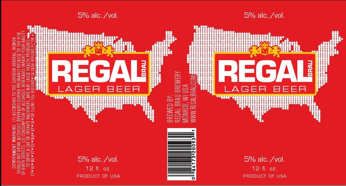 TABC label artwork for Regal Lager