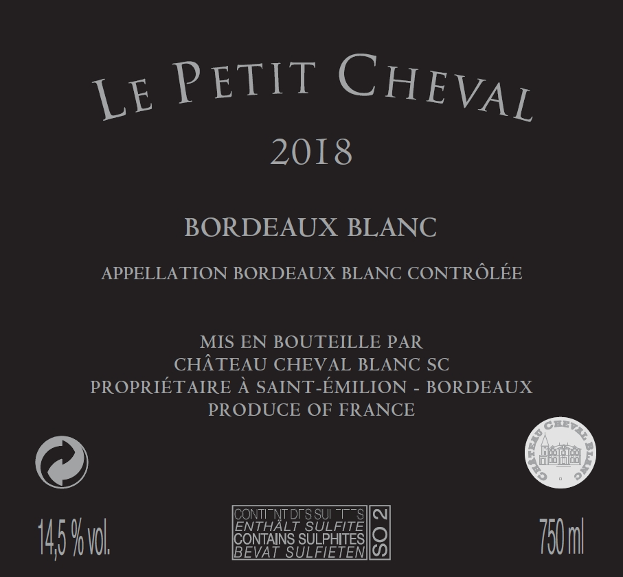 TABC label artwork for Le Petit Cheval Bordeaux Blc White Wine