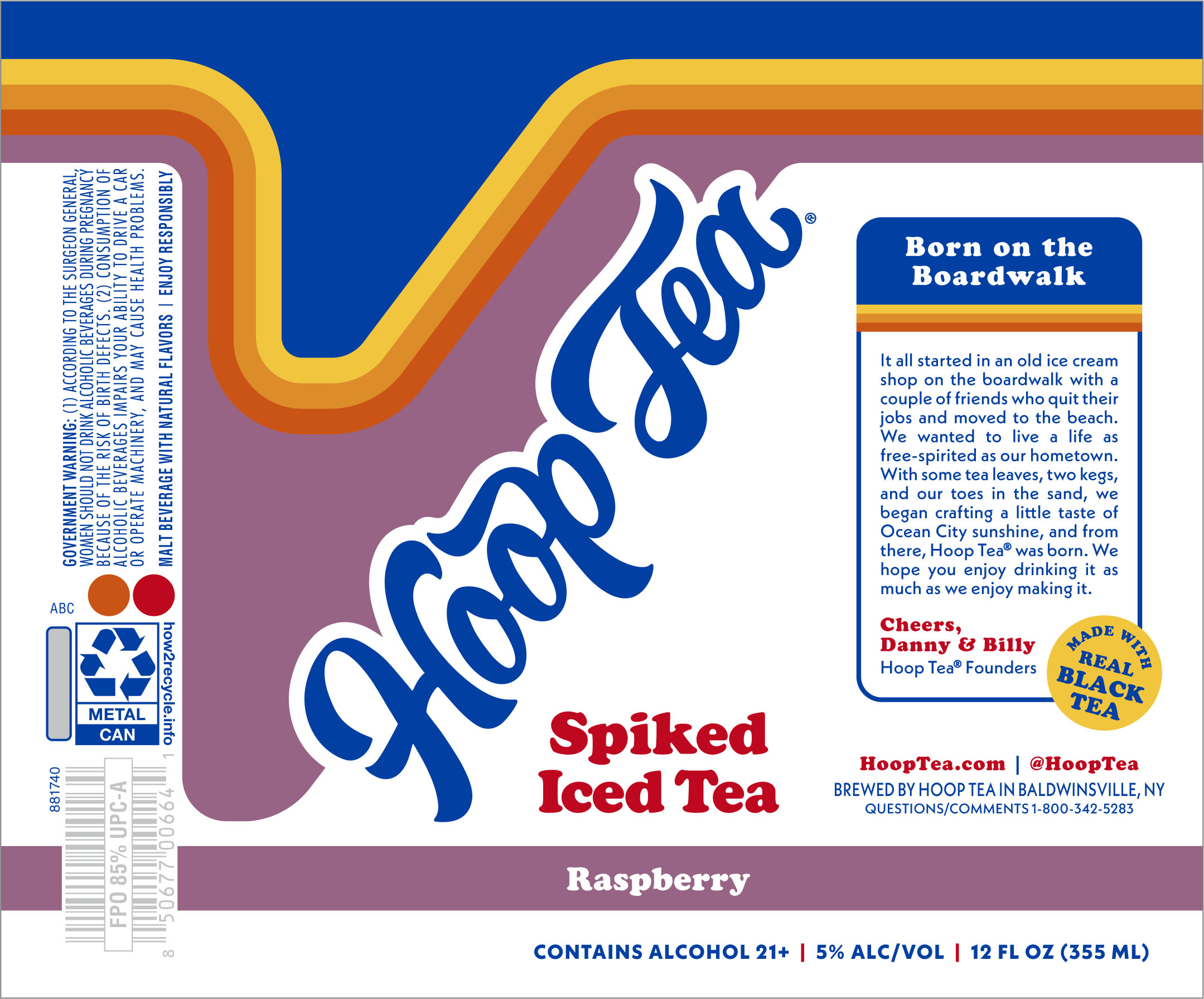 TABC label artwork for HOOP TEA SPIKED ICED TEA RASPBERRY