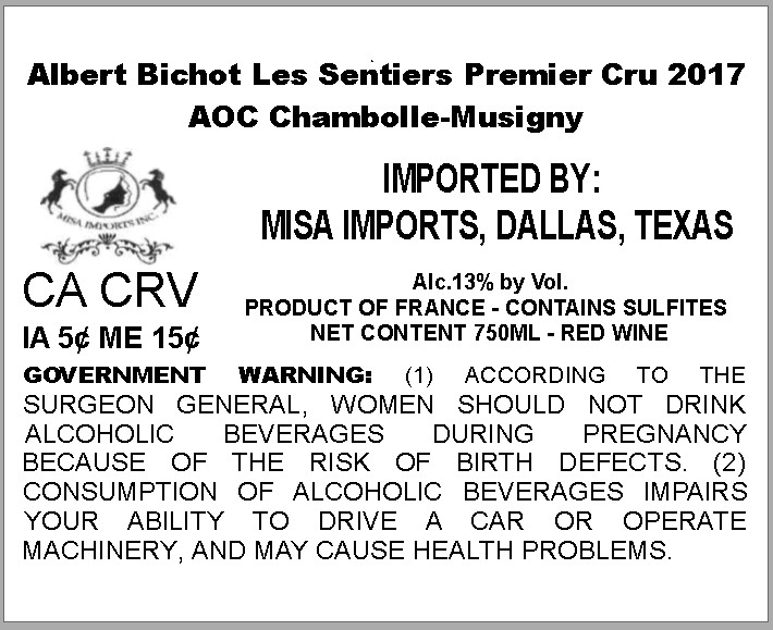 TABC label artwork for ALBERT BICHOT LES SENTIERS