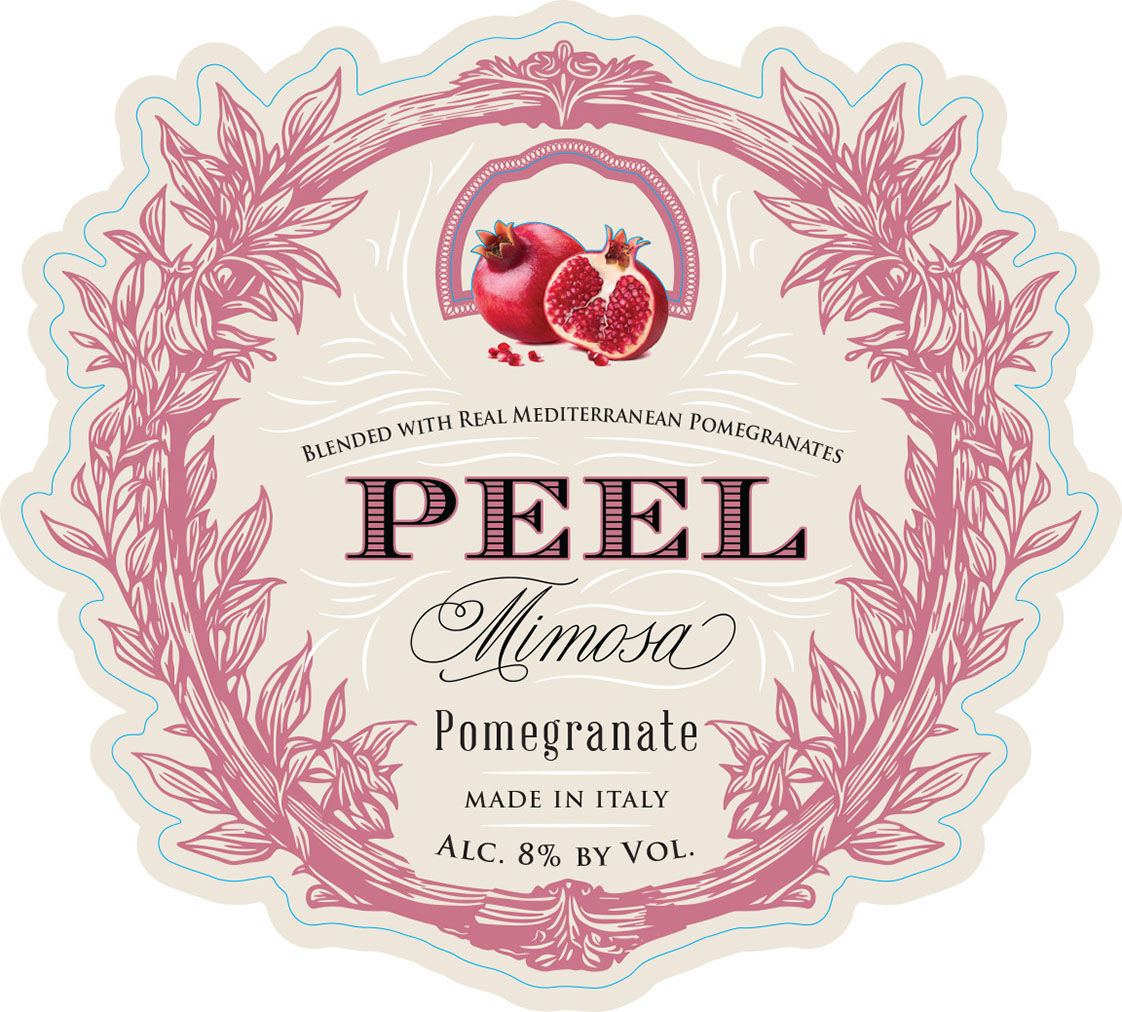 TABC label artwork for Peel Pomegranate Mimosa