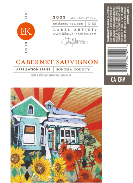 TABC label artwork for ERIC KENT CABERNET SAUVIGNON SONOMA COUNTY