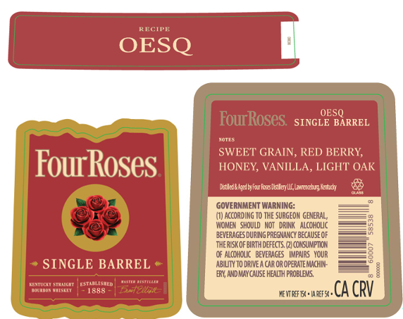 TABC label artwork for FOUR ROSES SINGLE BARREL OESQ