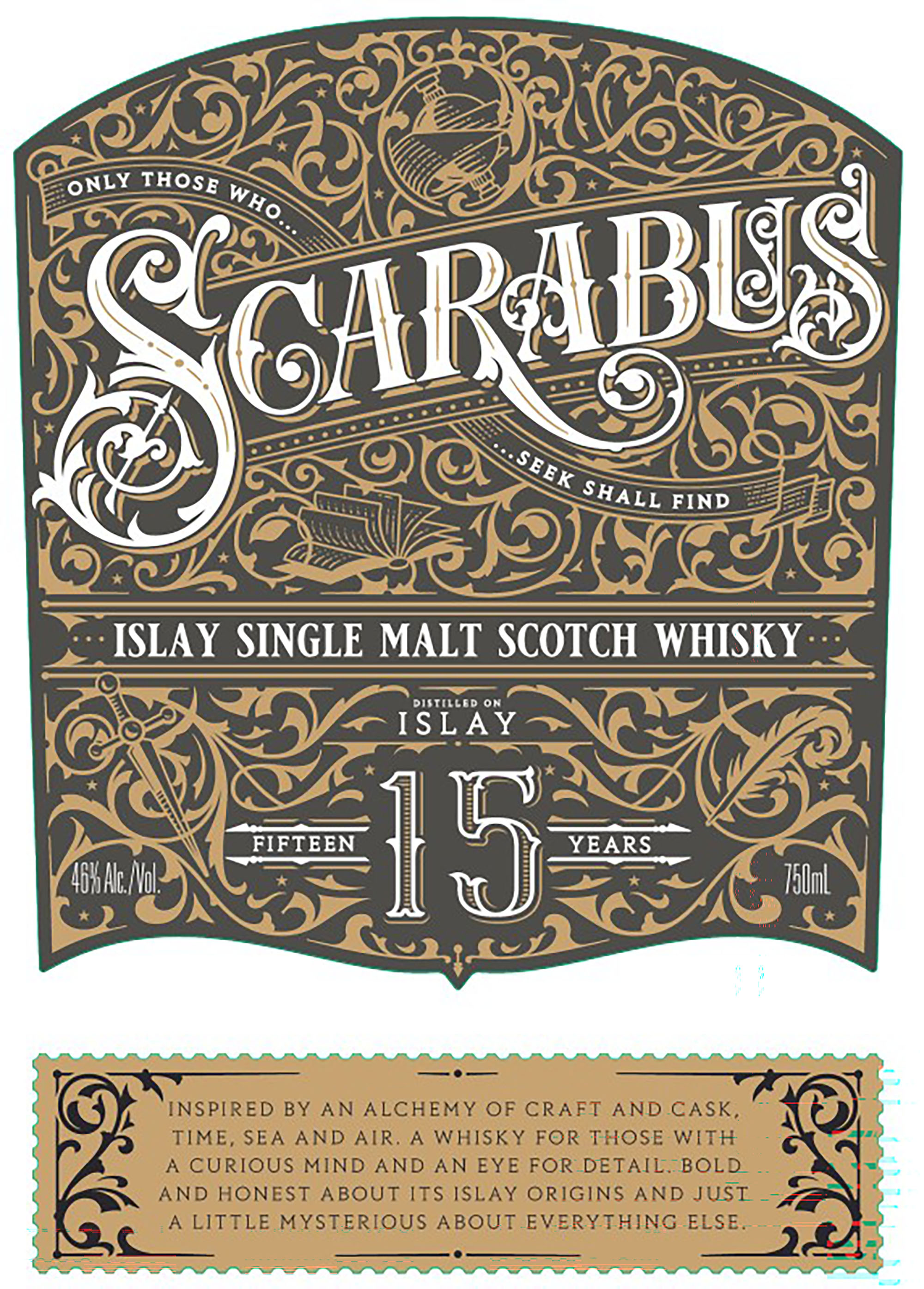 TABC label artwork for Scarabus Islay Single Malt Scotch Whisky 15 Years