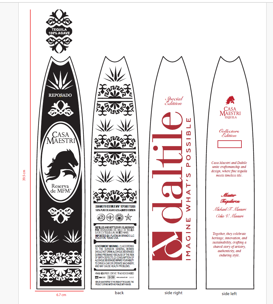 TABC label artwork for Casa Maestri Reposado Special Edition
