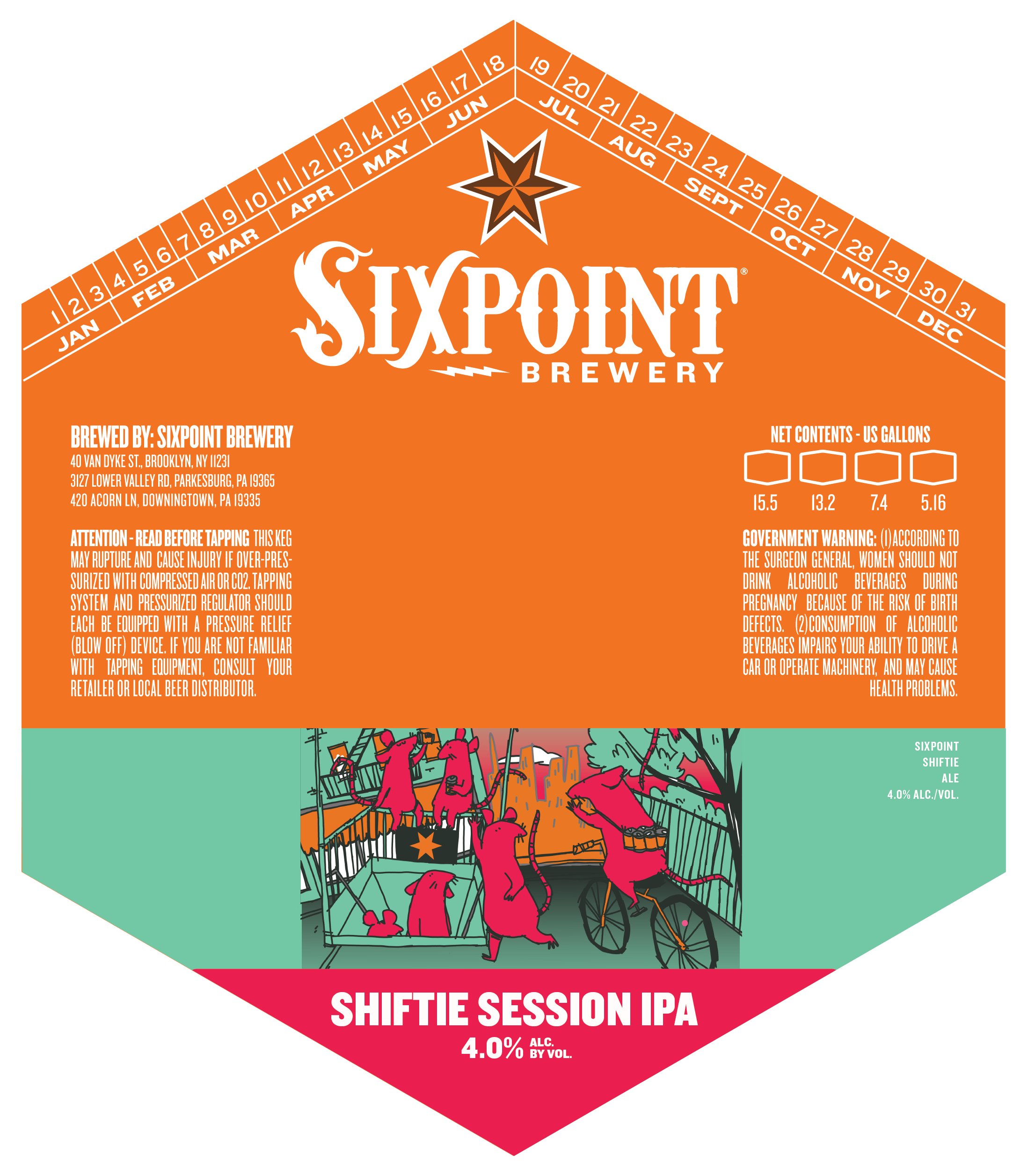 TABC label artwork for SIXPOINT SHIFTIE KEGS