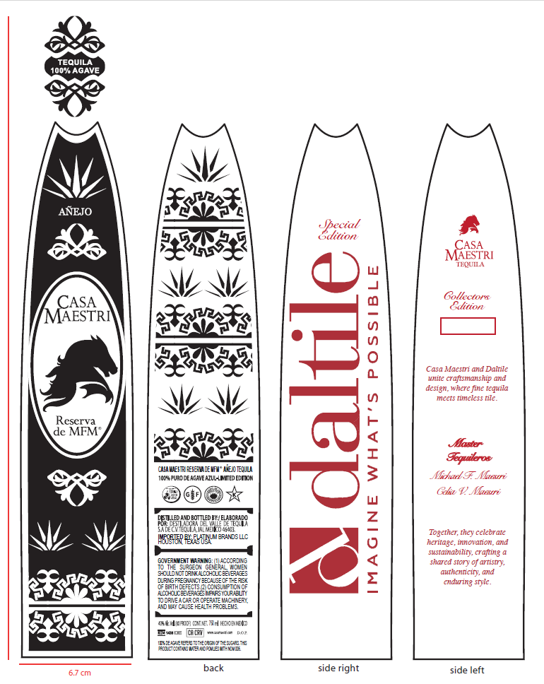TABC label artwork for Casa Maestri Anejo Special Edition