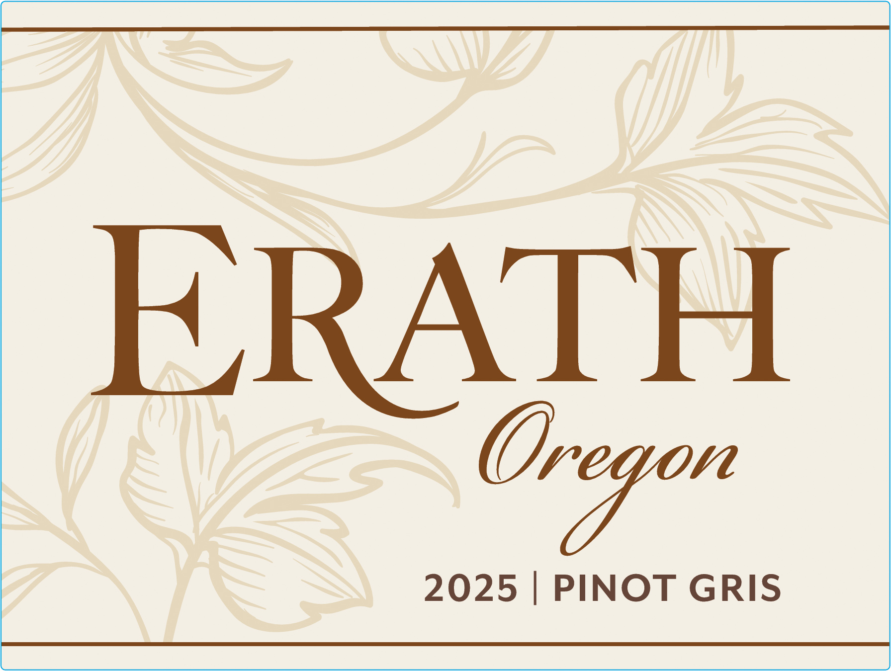 TABC label artwork for Erath Pinot Gris 2025