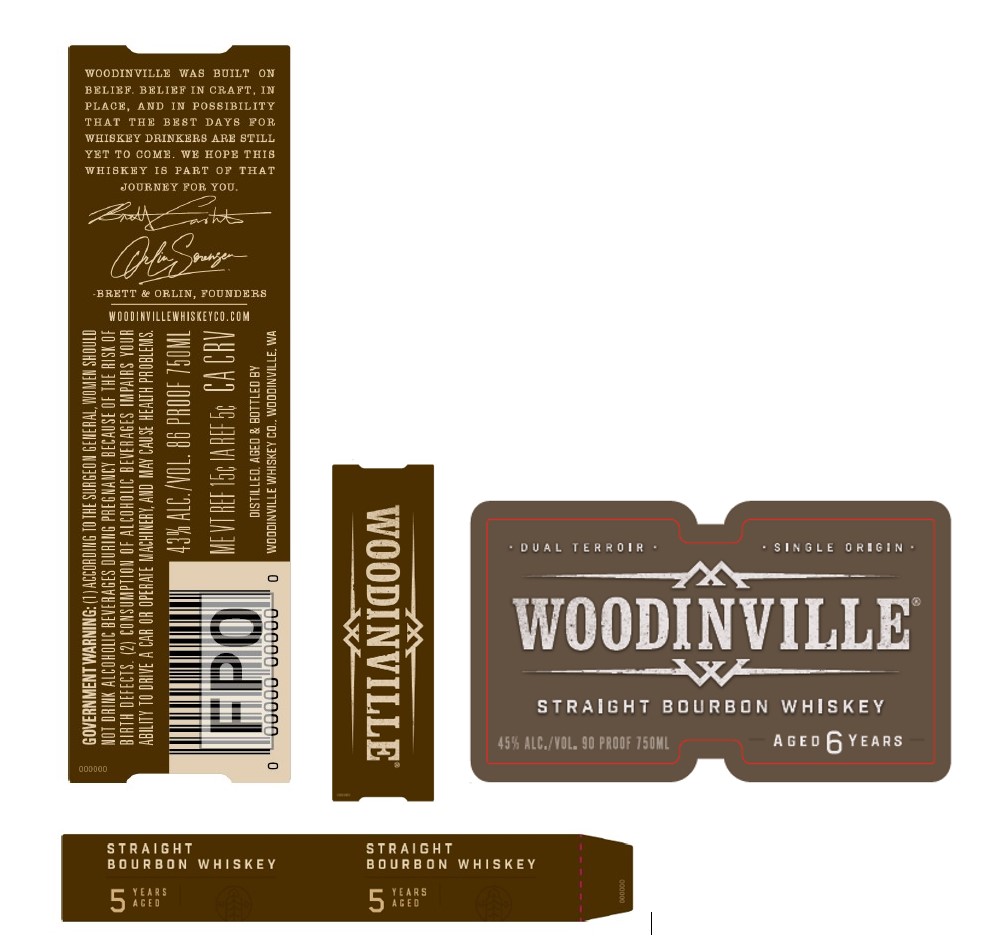 TABC label artwork for Woodinville Straight Bourbon Whiskey 6YO