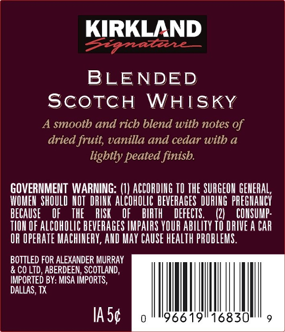 TABC label artwork for KIRKLAND SIGNATURE BLENDED SCOTCH WHISKY
