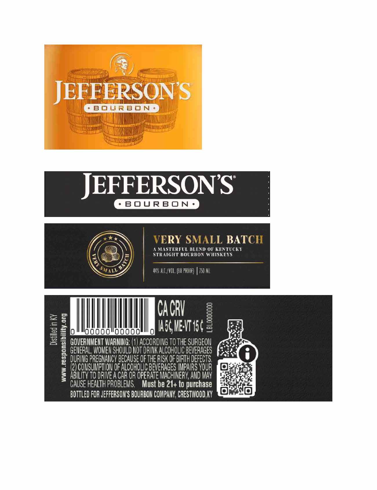 TABC label artwork for Jeffersons Bourbon Very Small Batch