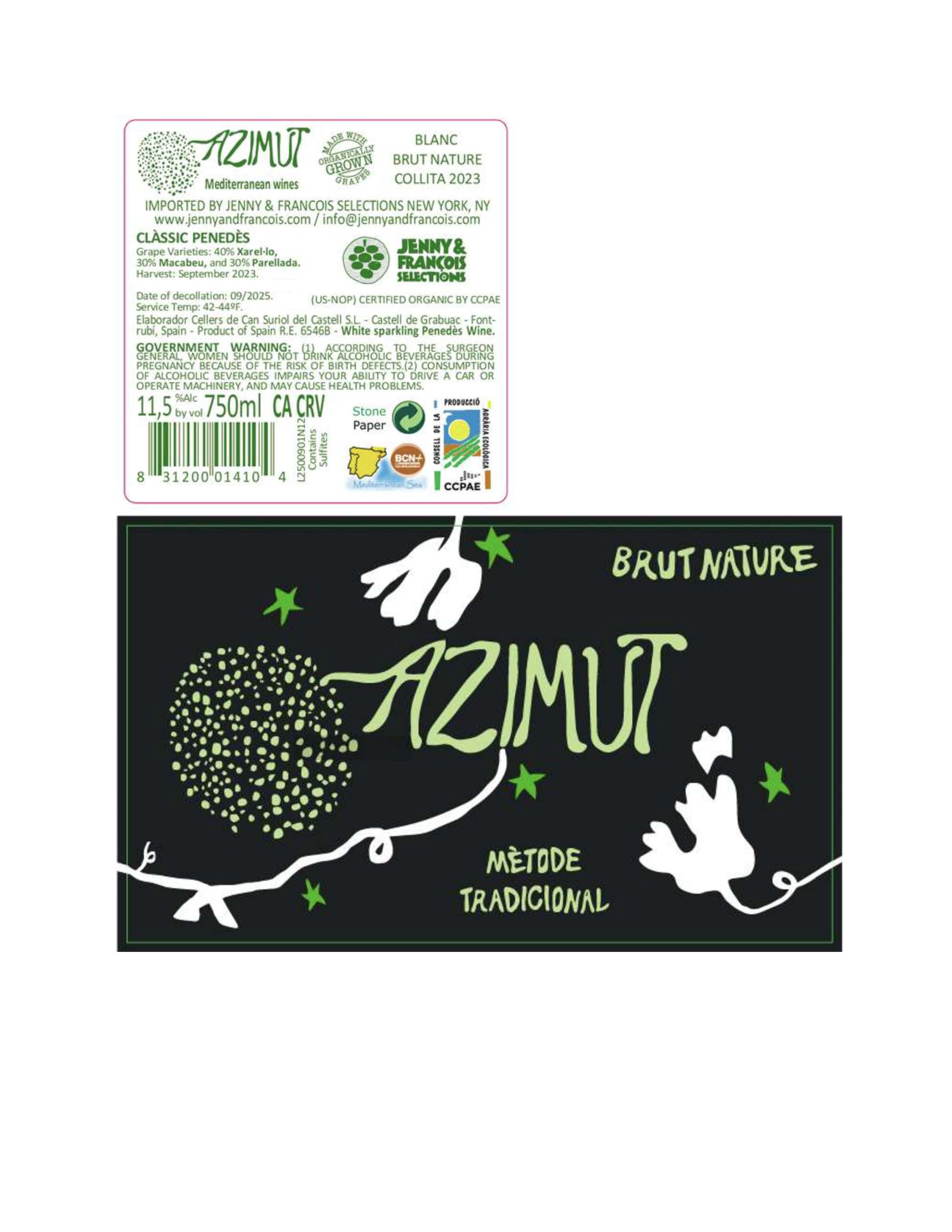 TABC label artwork for Azimut, Brut Nature MOG