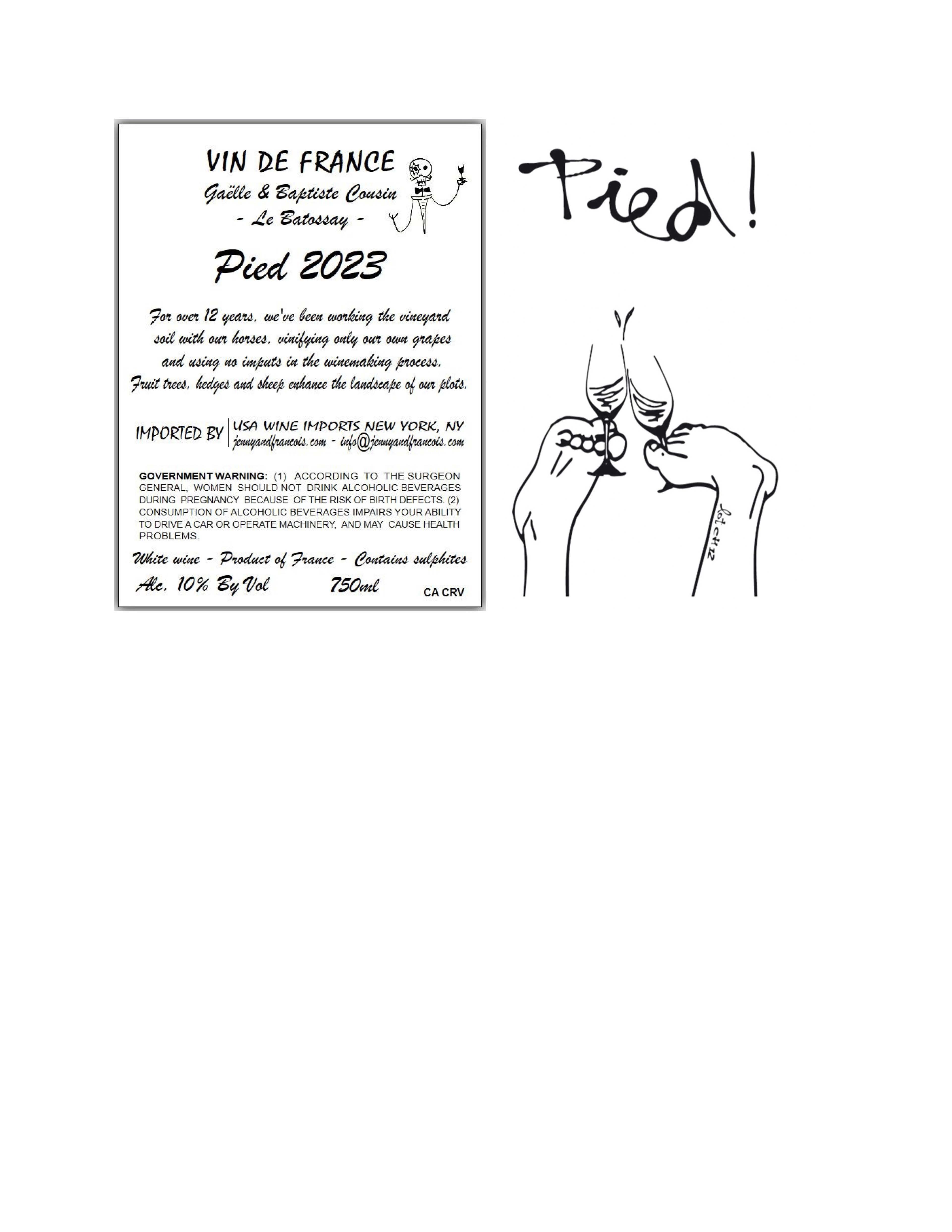 TABC label artwork for Baptiste Cousin, Pied