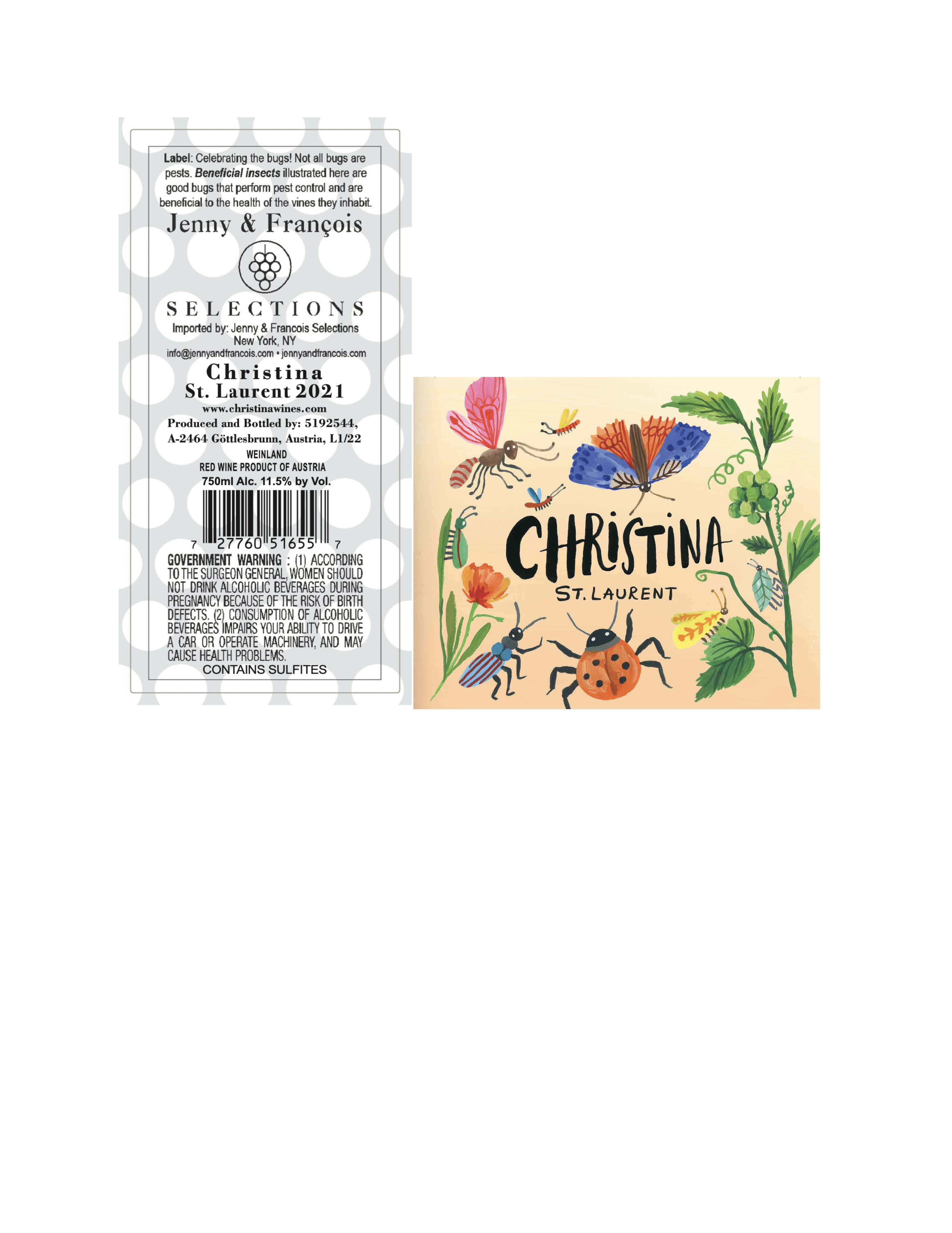 TABC label artwork for Christina, St Laurent
