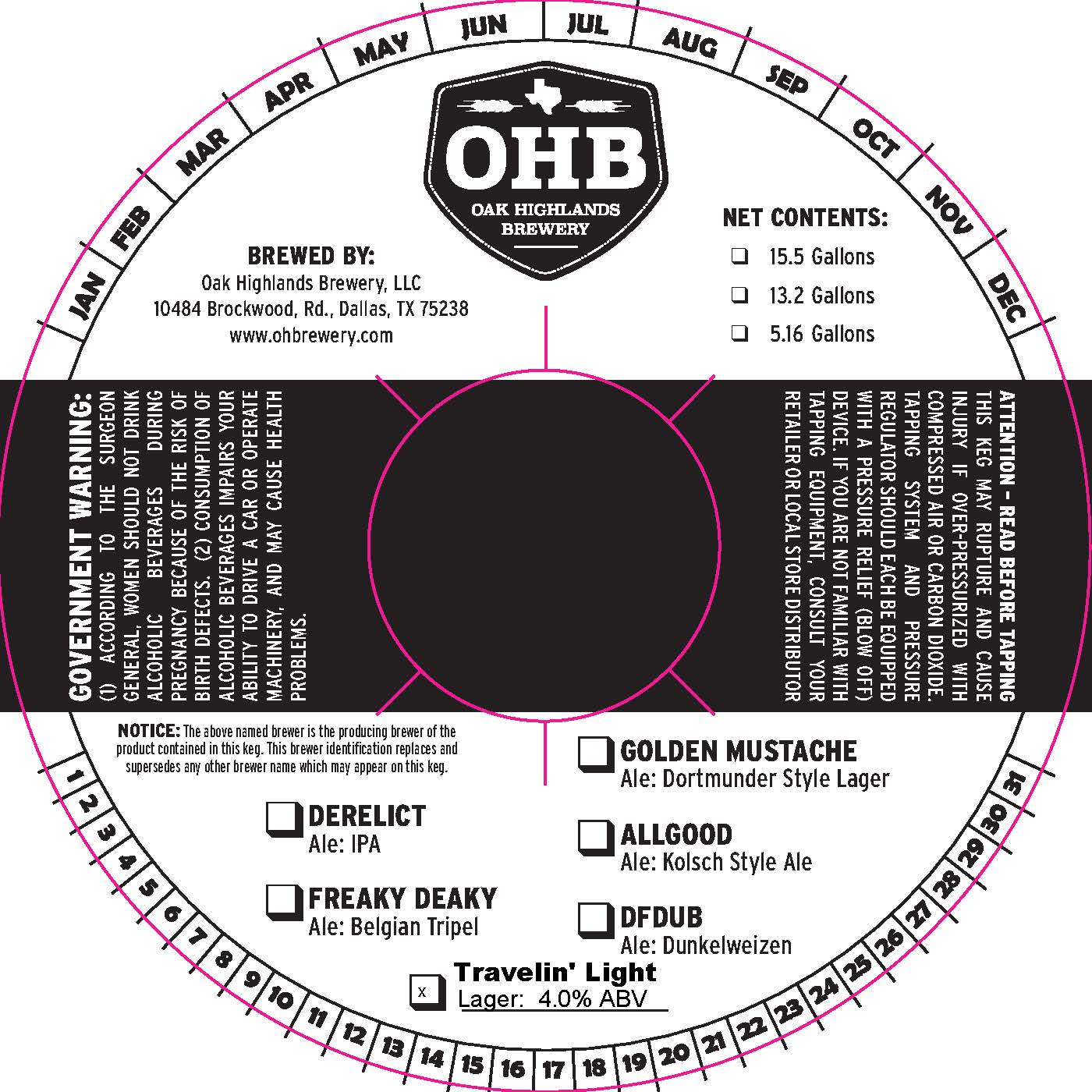 TABC label artwork for Travelin' Light