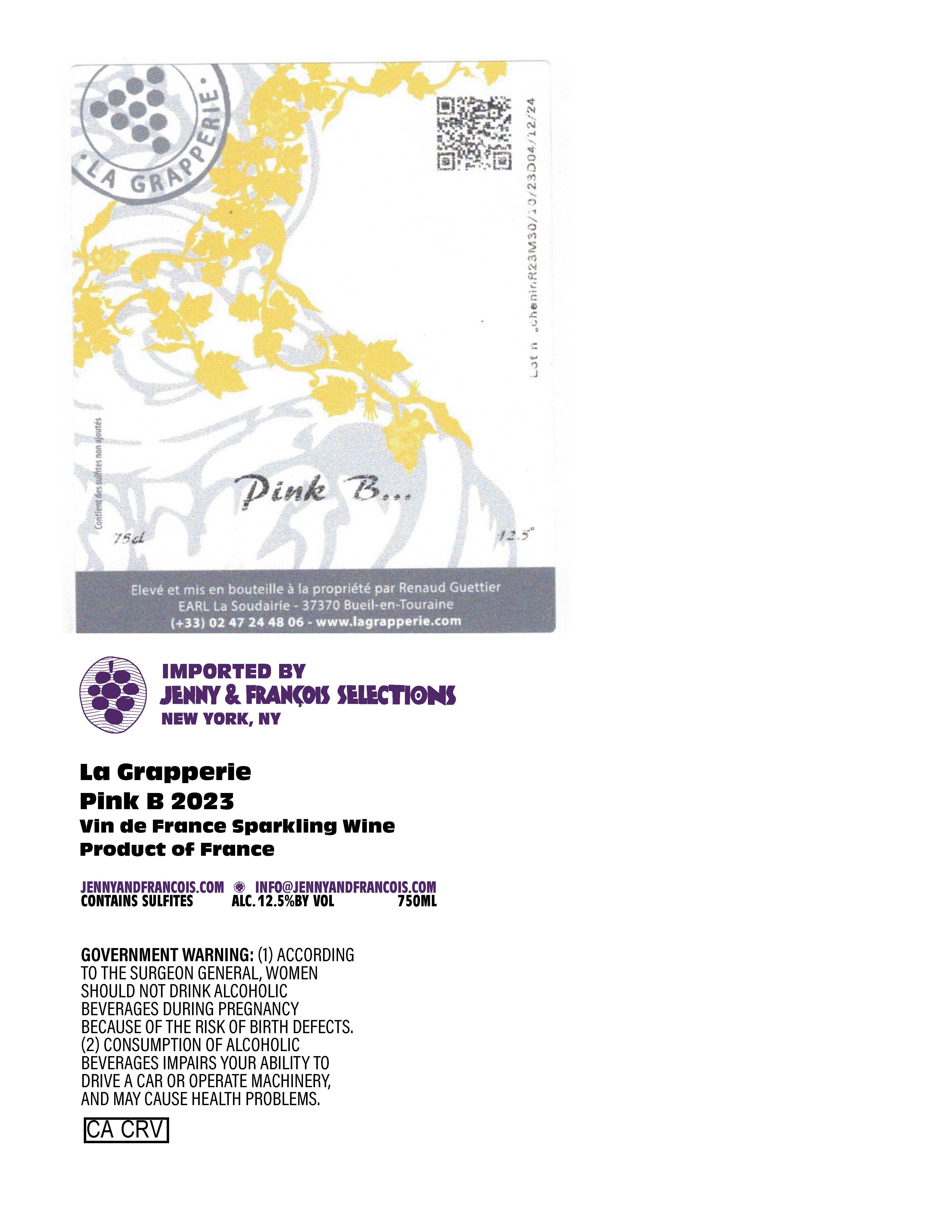 TABC label artwork for Grapperie, Pink B