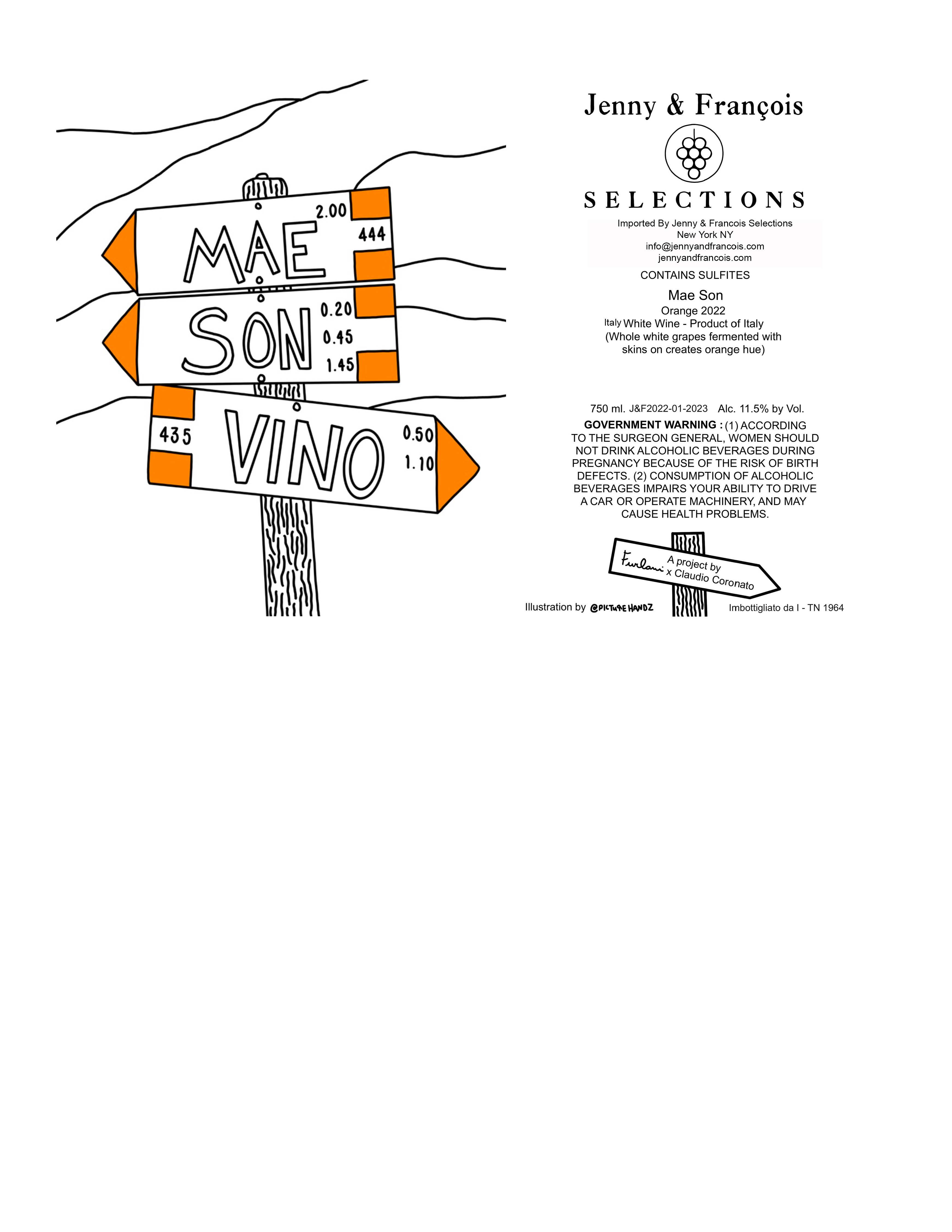 TABC label artwork for Mae Son, Orange