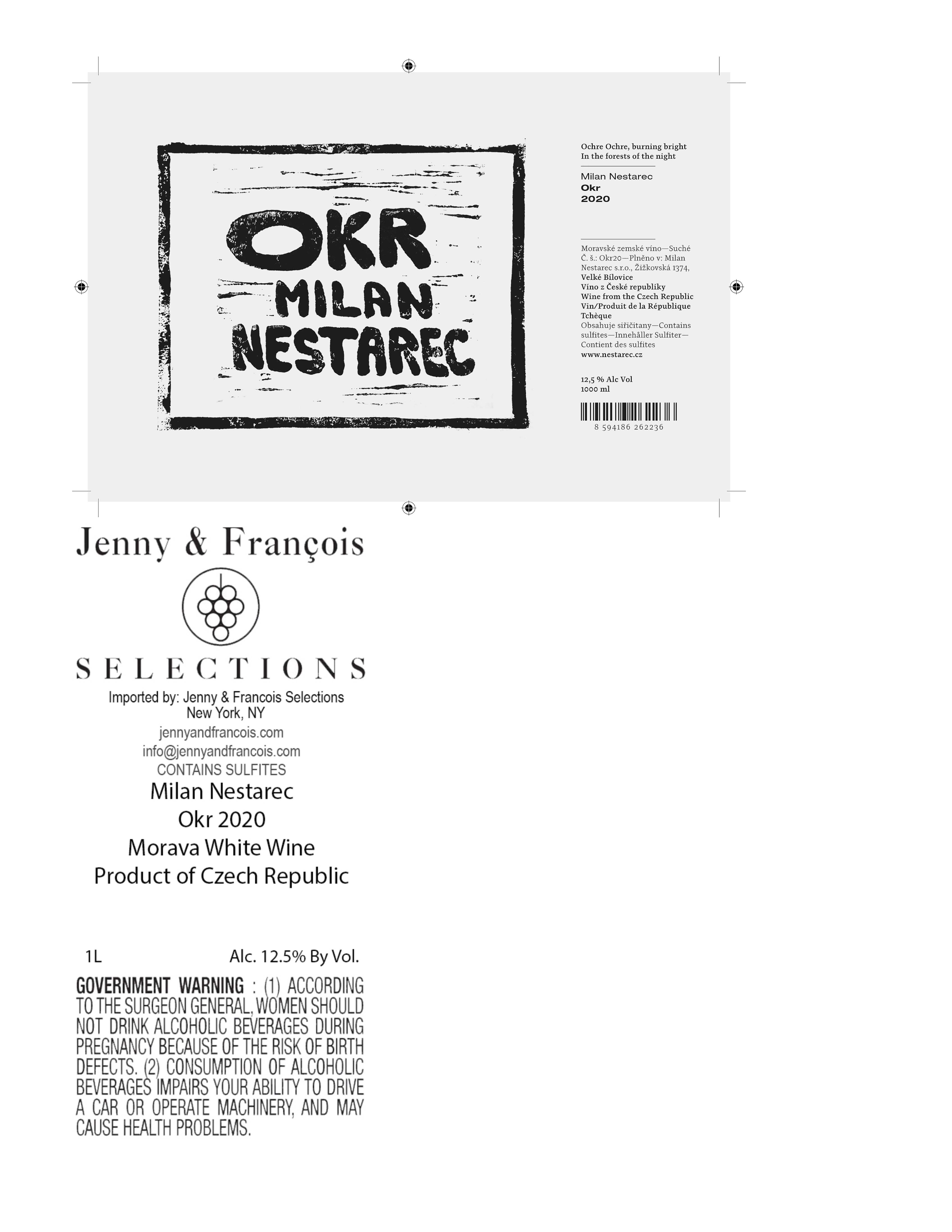 TABC label artwork for Milan Nestarec, Okr