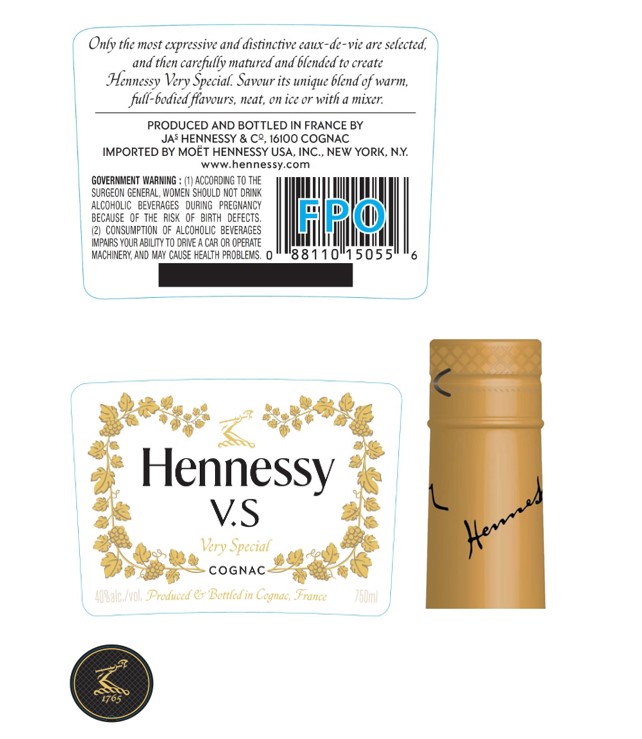 TABC label artwork for Hennessy VS 12 750ml Upgrade- 1099262