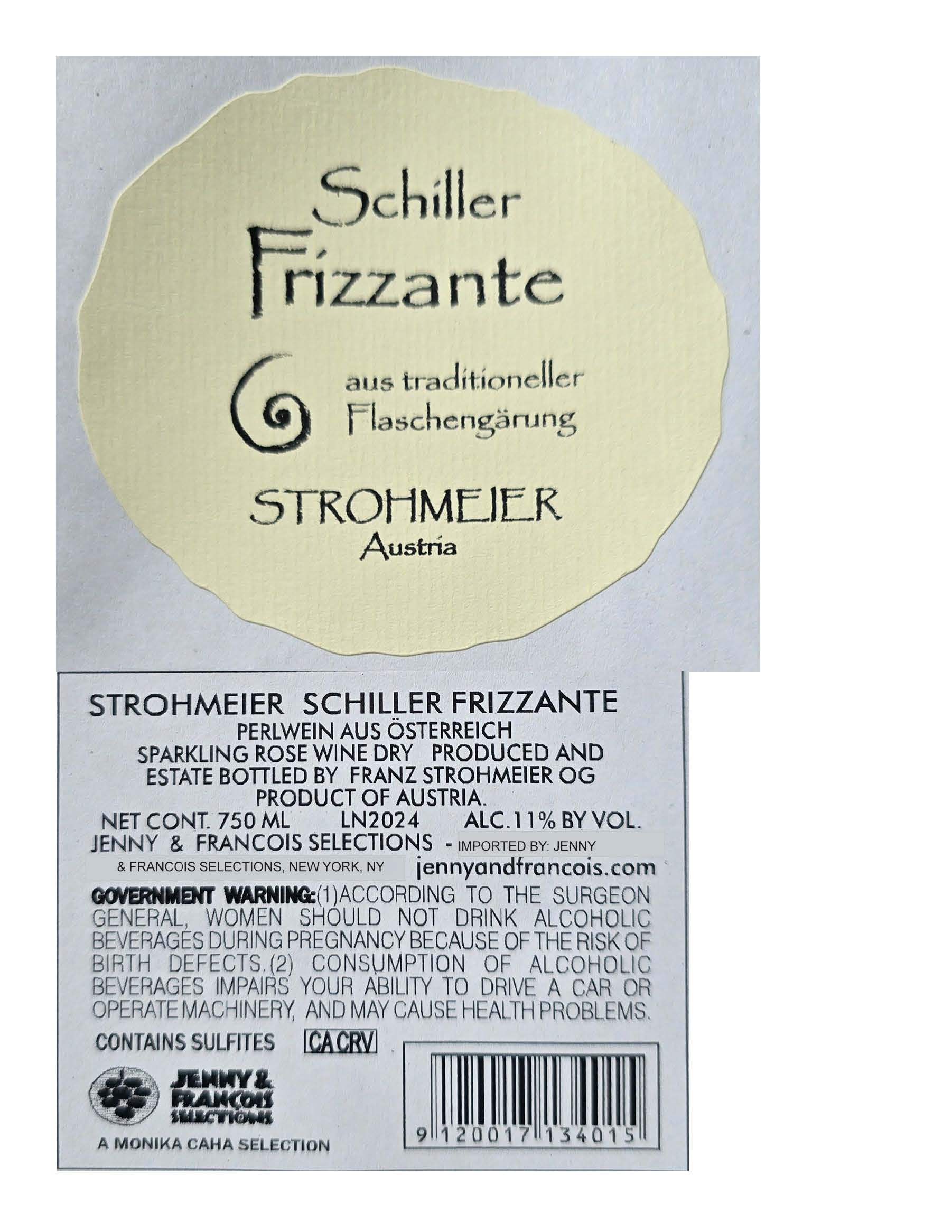 TABC label artwork for Strohmeier, Schiller Frizzante
