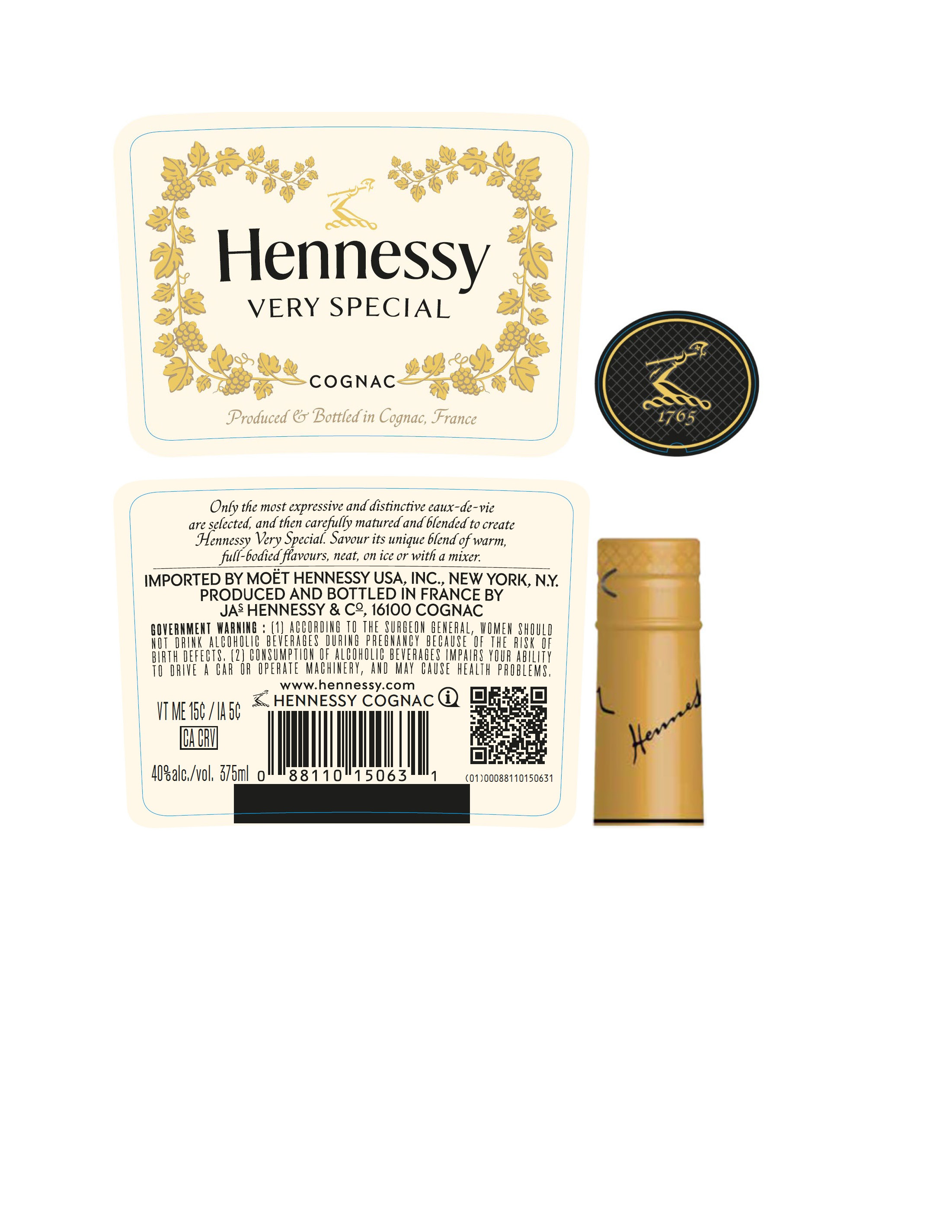 TABC label artwork for Hennessy VS 12 375ml Round Upgrade - 1103606