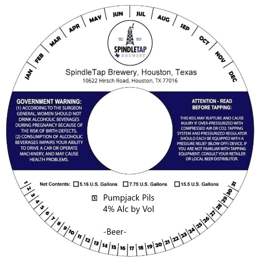 TABC label artwork for Pumpjack Pils