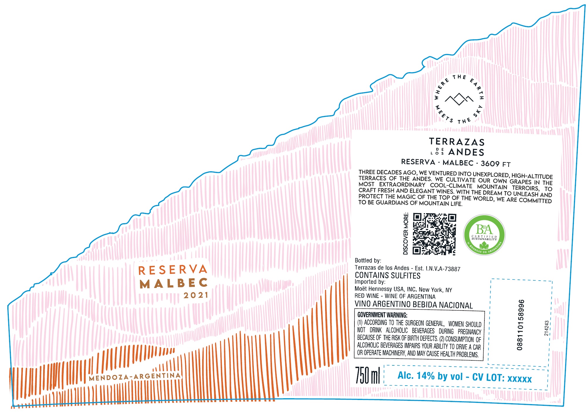 TABC label artwork for Terrazas De Los Andes Reserva Malbec