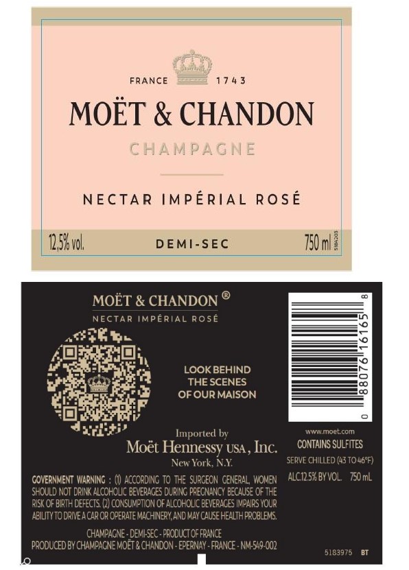 TABC label artwork for Moet & Chandon Nectar Impérial Rosé Demi-Sec