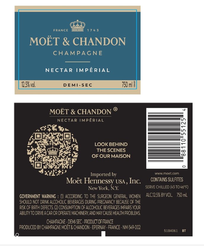 TABC label artwork for Moet & Chandon Nectar Impérial Demi-Sec