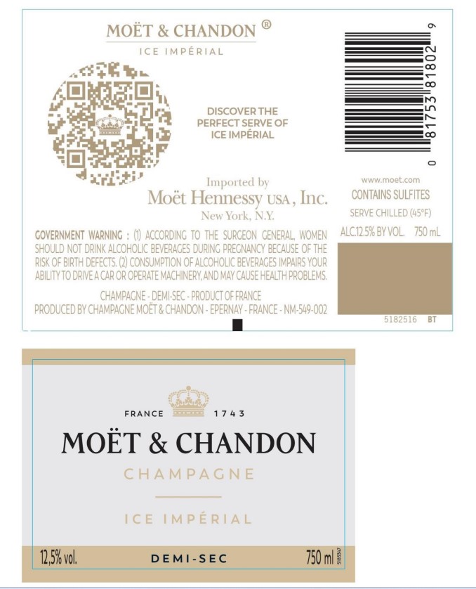 TABC label artwork for Moet & Chandon Ice Imperial Demi-Sec