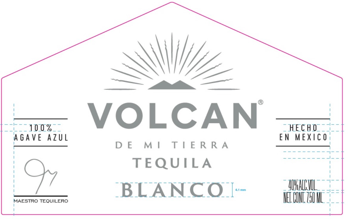 TABC label artwork for Volcan Blanco