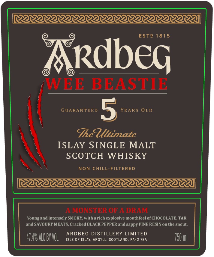 TABC label artwork for Ardbeg Wee Beastie