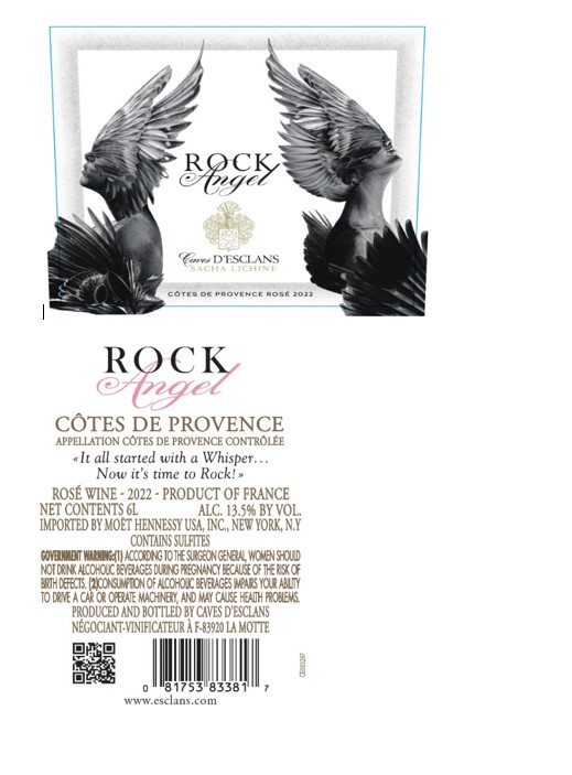 TABC label artwork for Rock Angel CDP Rose