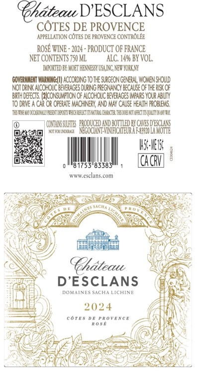 TABC label artwork for CHATEAU DESCLANS CDP ROSE