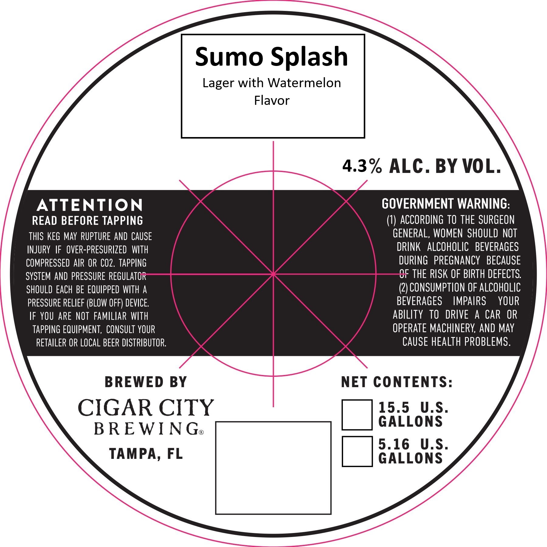 TABC label artwork for Cigar City Sumo Splash
