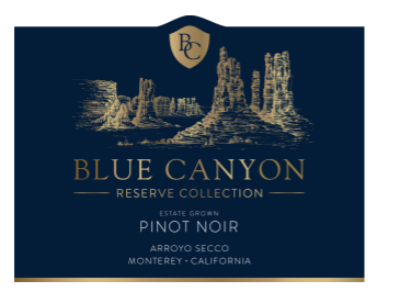 TABC label artwork for Blue Canyon Reserve Pinot Noir