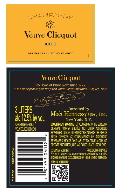 TABC label artwork for Veuve Clicquot  Yellow Label 1 3L - 1106290