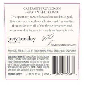 TABC label artwork for Fundamental Cabernet Sauvignon
