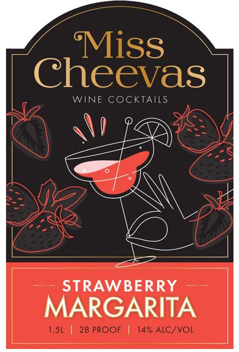 TABC label artwork for Miss Cheevas Strawberry Margarita