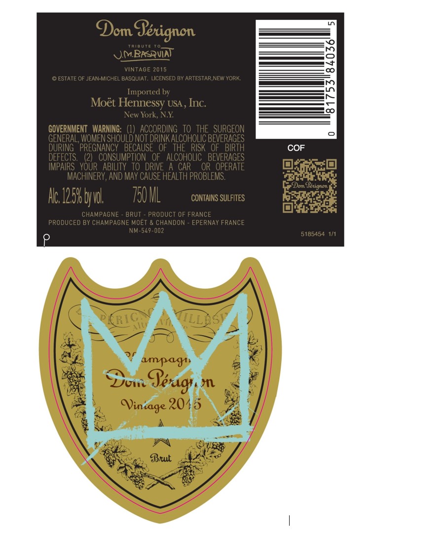 TABC label artwork for Dom Perignon Blanc 2015 6 750ml Basquiat 2024 - 1108069