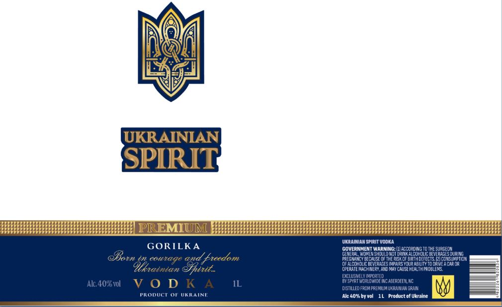 TABC label artwork for UKRAINIAN SPIRIT VODKA