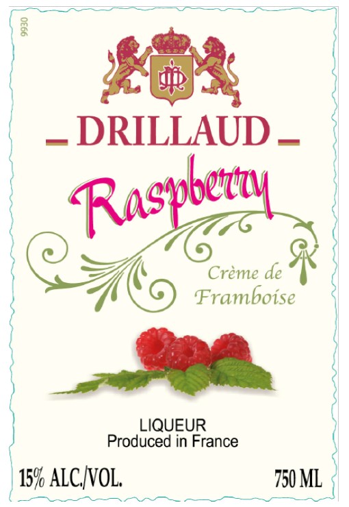 TABC label artwork for Drillaud Creme de Framboise Raspberry