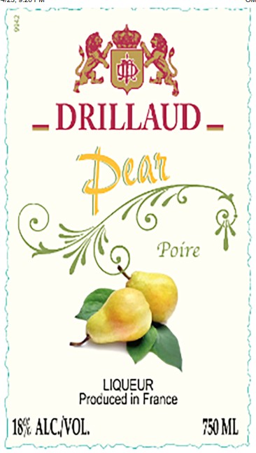 TABC label artwork for Drillaud Pear Liqueur