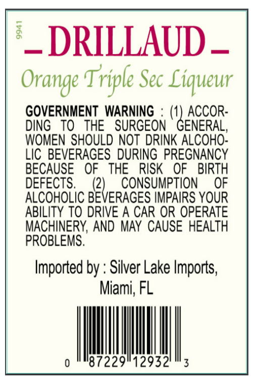 TABC label artwork for Drillaud Triple Sec