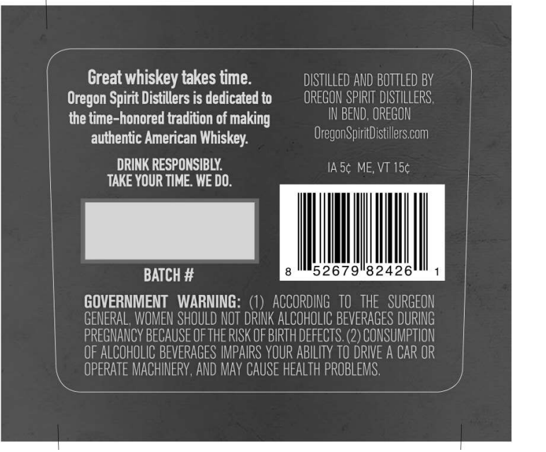 TABC label artwork for Oregon Spirit Wheated Rye Whiskey