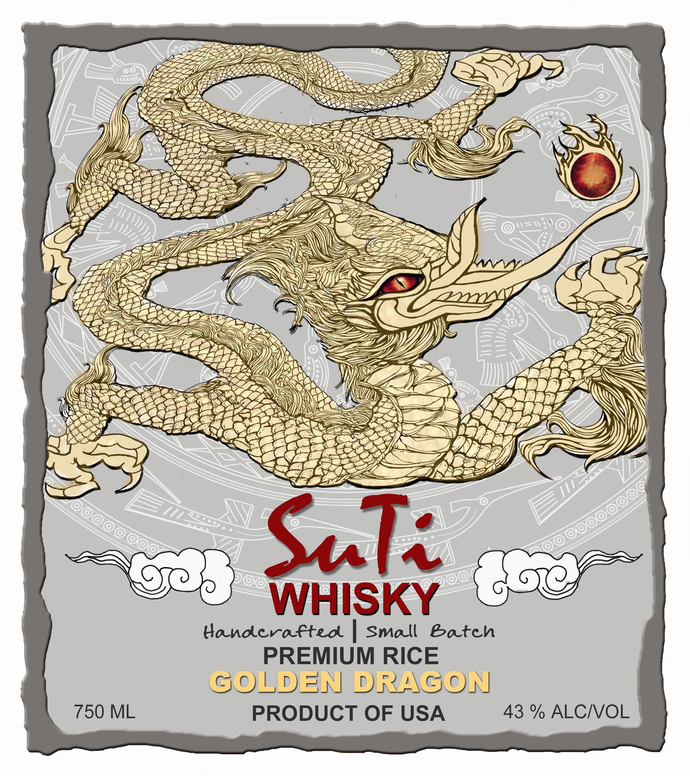 TABC label artwork for SuTi Whisky - Golden Dragon