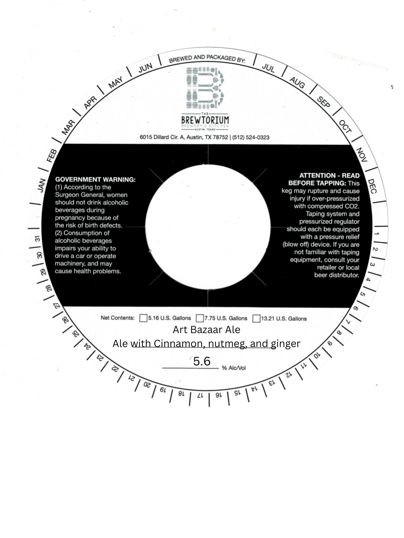 TABC label artwork for Art Bazaar Ale