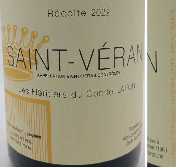 TABC label artwork for LES HERITIERS DU COMTE LAFON SAINT-VERAN