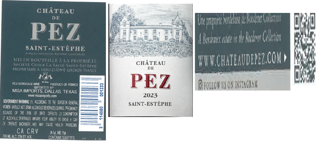 TABC label artwork for CHATEAU DE PEZ SAINT-ESTEPHE